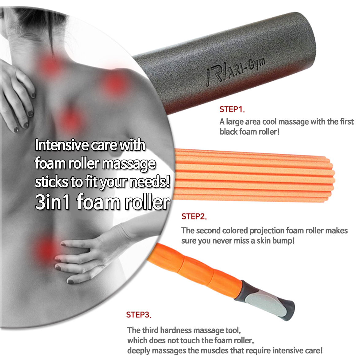 3in1 Foam Roller ARIGYM
